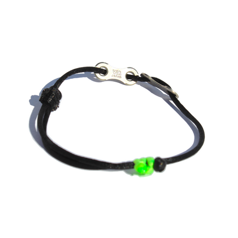 Fahrradketten Armband schwarz - grün *fluoreszierend*