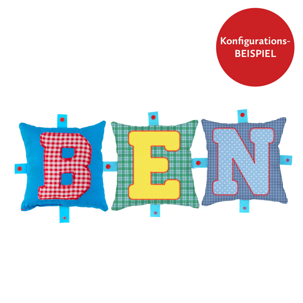 BEN 3 individualisierte Buchstabenkissen 18 x 18 cm - Sonderpreis