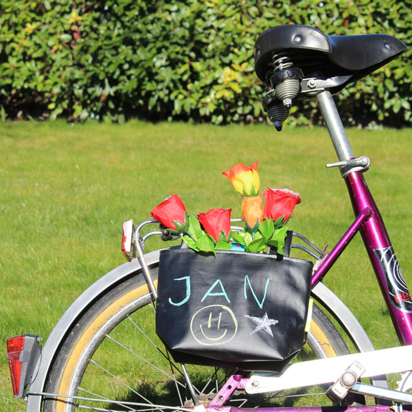 CAROKISSEN Fahrradtasche für Gepäckträger Chalkboard Klapprad
