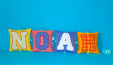 NOAH 4 individualisierte Buchstabenkissen 18 x 18 cm - Sonderpreis